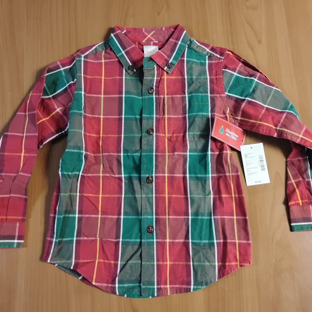 Gymboree Red & Green Plaid Button-Down Shirt